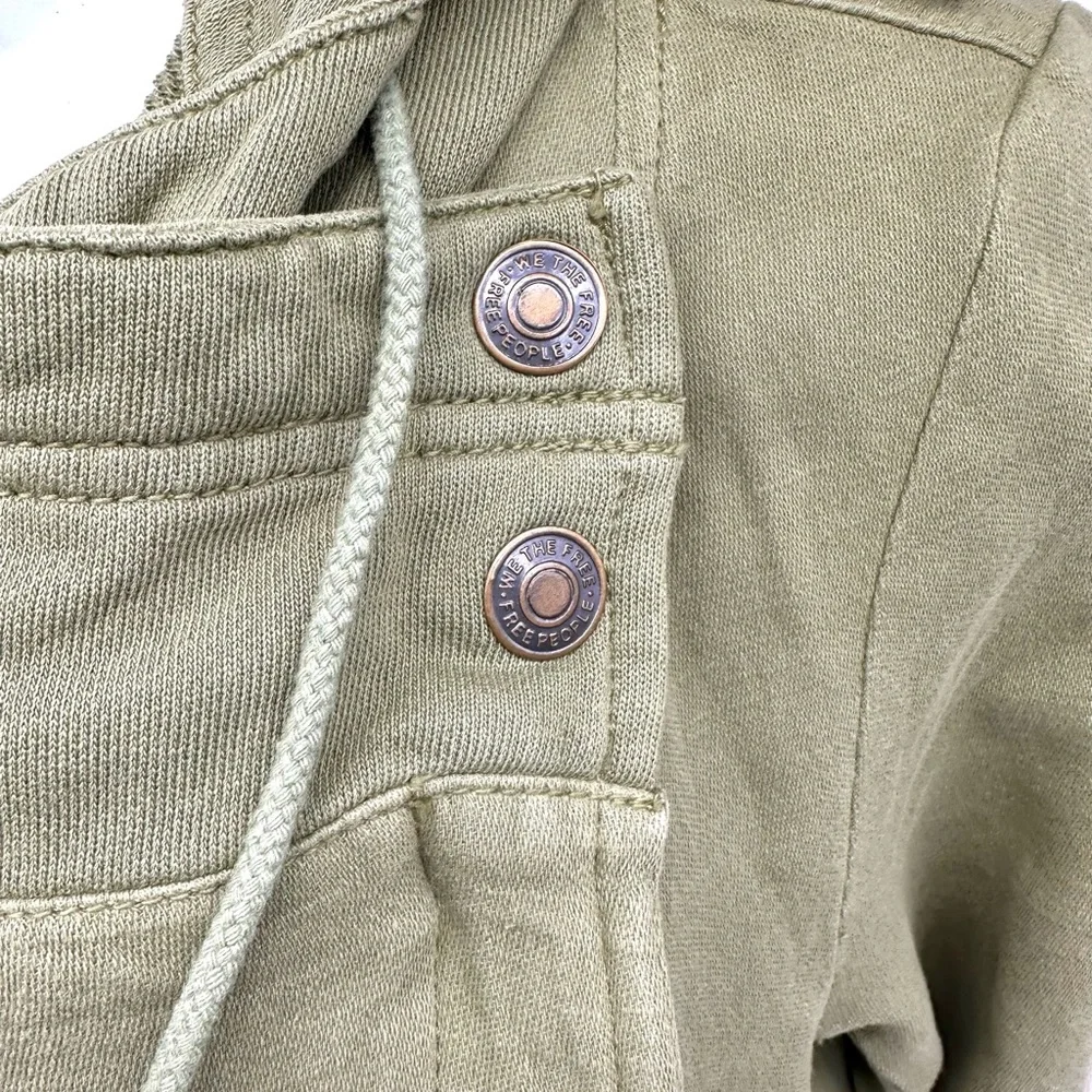 ❤️ Free People Carmen Moto Hoodie Jacket Cardigan NWT Olive Women’s Small - Picture 9 of 9